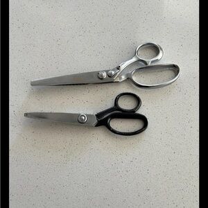 Vintage 7” & 9" Scissors Shears Pinking Tailor Old Tool Made in Japan Sears CG